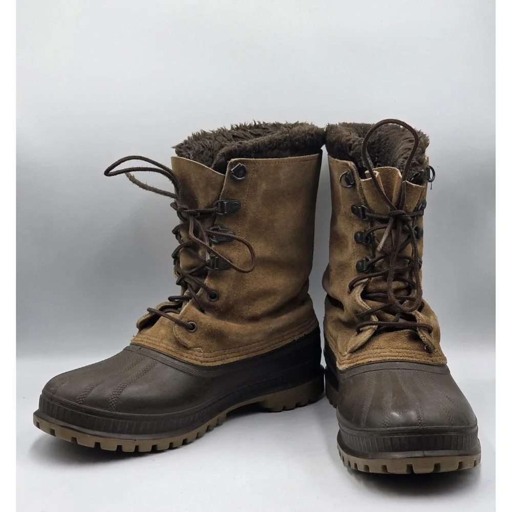 Vintage Sorel Mens 9 Canada Leather Pac Boots Insulated Snow Winter Boots